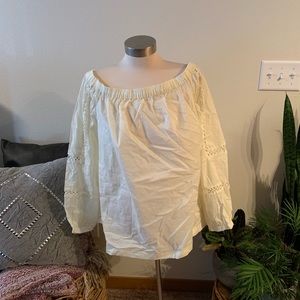 Who What Wear Tops - NWT who what wore cream off the shoulder top Who What Wear Tops - NWT who what wore cream off the shoulder top